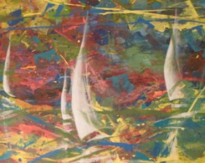 Sailing boats,Large original painting,Large abstract art,Large abstract canvas - Courtesy of etsy_dot_com